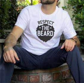 Respect the Beard Mens Tee (Color: White, size: M)