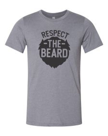 Respect the Beard Mens Tee (Color: Heather Storm, size: M)