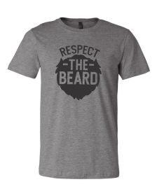 Respect the Beard Mens Tee (Color: Deep Heather, size: L)