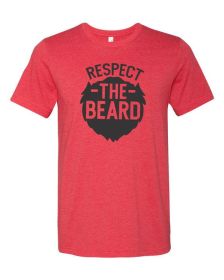 Respect the Beard Mens Tee (Color: Vintage Red, size: XL)