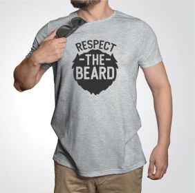 Respect the Beard Mens Tee (Color: Oxford Grey, size: S)