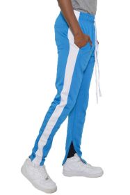 SINGLE STRIPE TRACK PANTS (Color: AQUA WHITE, size: L)