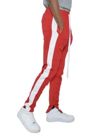 SINGLE STRIPE TRACK PANTS (Color: RED WHITE, size: M)