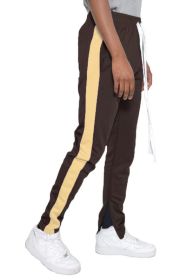 SINGLE STRIPE TRACK PANTS (Color: BROWN SAND, size: S)