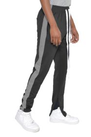 SINGLE STRIPE TRACK PANTS (Color: BLACK DARK GREY, size: S)