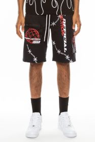 Weiv Hype Official Print Shorts (Color: Black, size: 2XL)