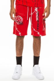 Weiv Hype Official Print Shorts (Color: Red, size: 3XL)