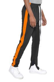 SINGLE STRIPE TRACK PANTS (Color: black orange, size: 3XL)