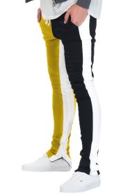 TWO TONE COLOR BLOCK TRACK PANT JOGGER (Color: GREY/BLACK, size: 3XL)