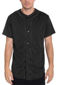 Solid Baseball TShirt Jersey (Color: BLACK BLACK, size: S)