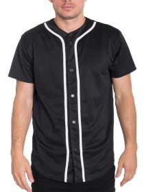 Solid Baseball TShirt Jersey (Color: BLACK WHITE, size: 3XL)