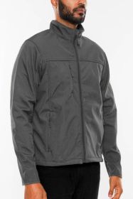 Mens Solid Soft Shell Storm Tech Jacket Coat (Color: Dark Grey, size: M)