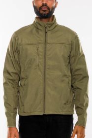 Mens Solid Soft Shell Storm Tech Jacket Coat (Color: MILITARY GREEN, size: 2XL)