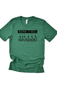 Keepin it Reel Tee (Color: BROWN, size: M)