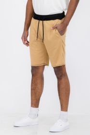 WeRaw Cut Sweat Shorts (Color: OLIVE, size: 3XL)