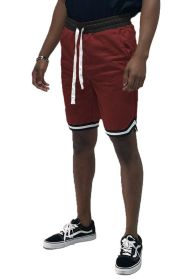 Solid Athletic Basketball Sports Shorts (Color: BURGUNDY, size: L)