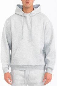 Mens Solid Tech Fleece Hoodie (Color: H GREY, size: L)