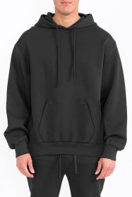 Mens Solid Tech Fleece Hoodie (Color: Black, size: S)