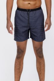 Blue stripes Swim Shorts (Color: Black, size: 3XL)