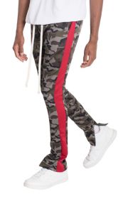 NEUTRAL BLACK CAMO TRACK PANTS (Color: Red, size: S)