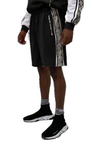 SNAKE PRINT SHORTS (Color: Black, size: 3XL)