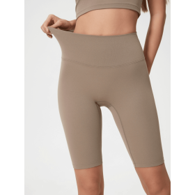 JupiterGear High-Rise Long Shorts (Color: Mocha, size: 10)