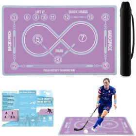 Machine Washable Hockey Training Mat - 59 X 35 Inch Stickhandling Practice Surface For Beginners - Indoor Visual Hockey Skills Trainer For Youth (Option: Pink)